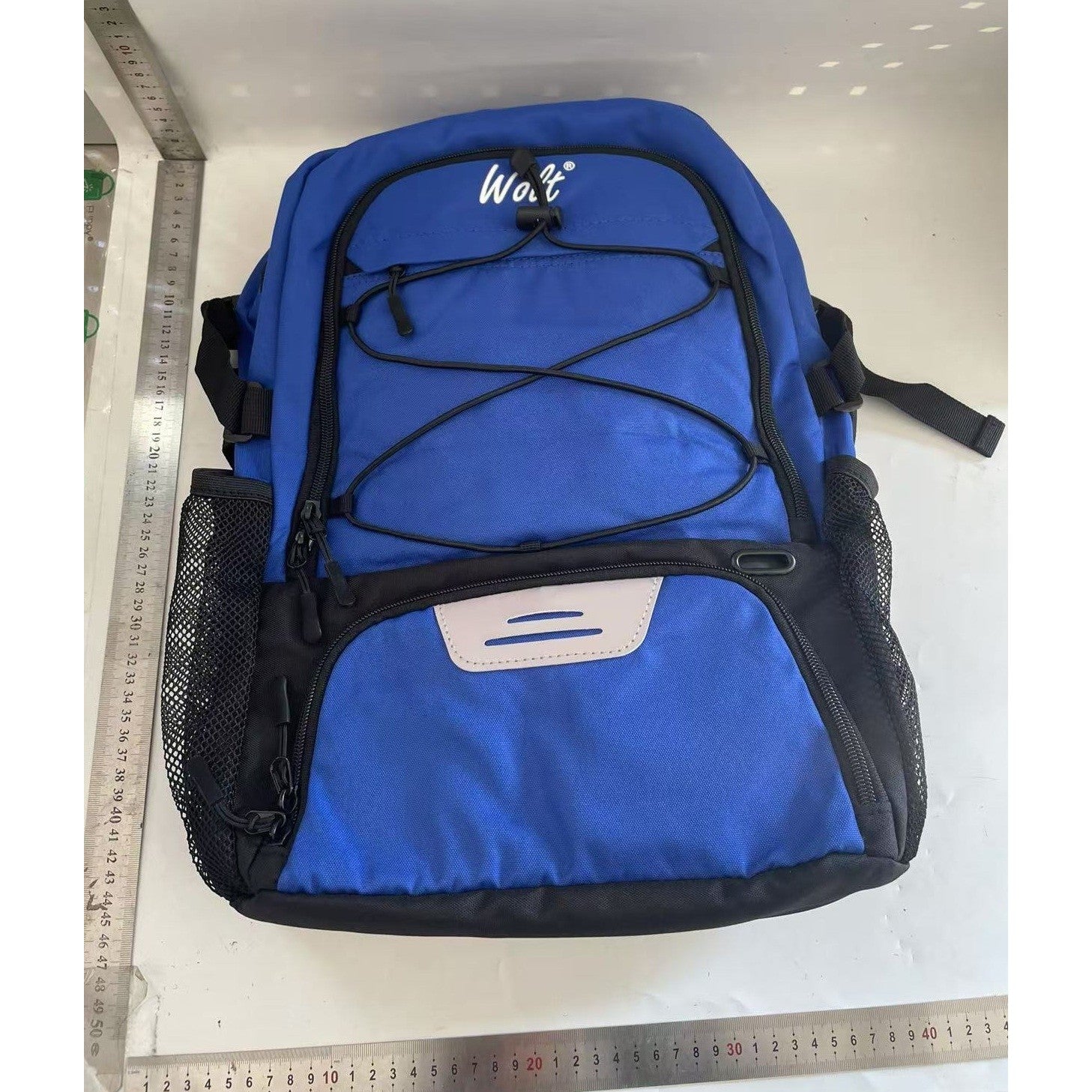 Rucsac de Baschet Multifunctional, Kadeny, pentru Calatorie, Sport, Scoala, cu Compartiment pentru Pantofi si Minge, 32 Litri, 45x32x22 cm, Albastru-Negru