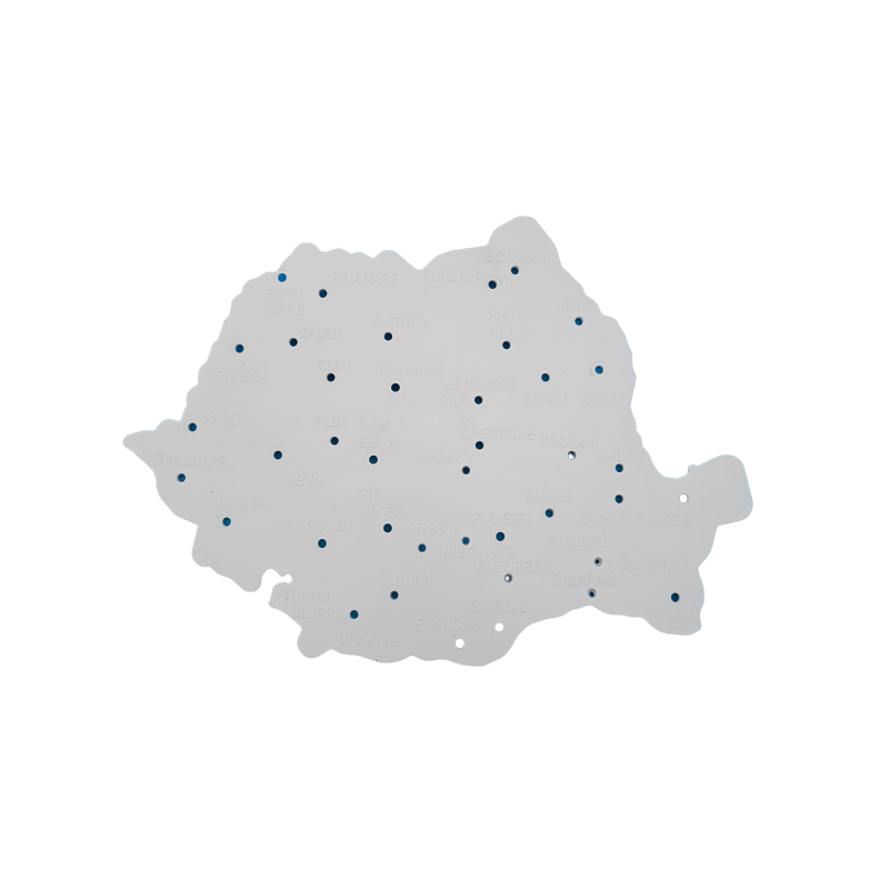 Sablon Colorarte 16013, harta Romania, plastic, mic