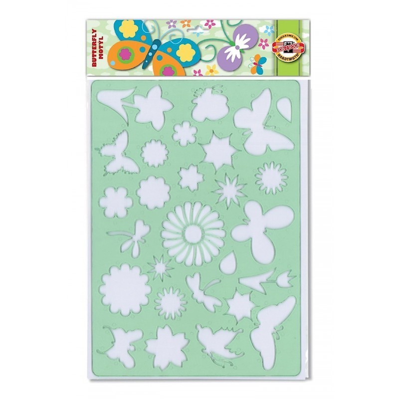 Sablon Koh-i-noor Fluturi si Flori K982 007, 31x20cm, plastic