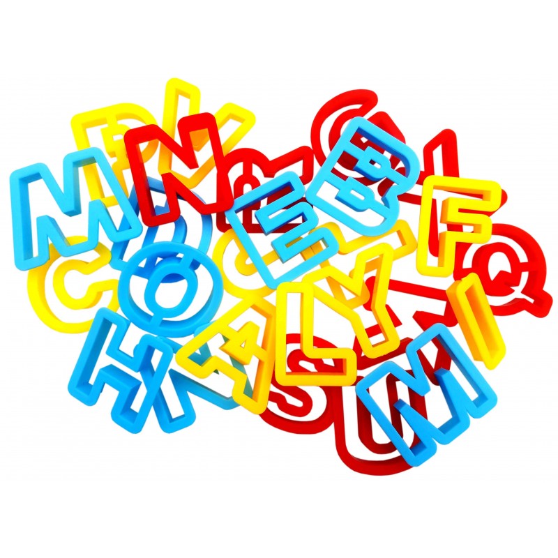 Sablon litere plastic pentru modelaj CNX, set de 26 buc.