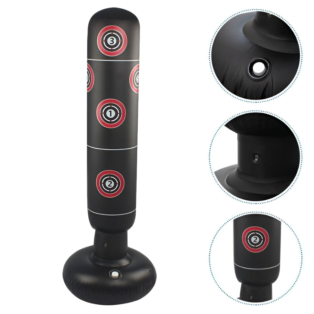 Sac de Box Gonflabil, Kadeny, pentru Copii si Adulti, Umplere cu Aer, Apa sau Nisip, 160 cm, Negru