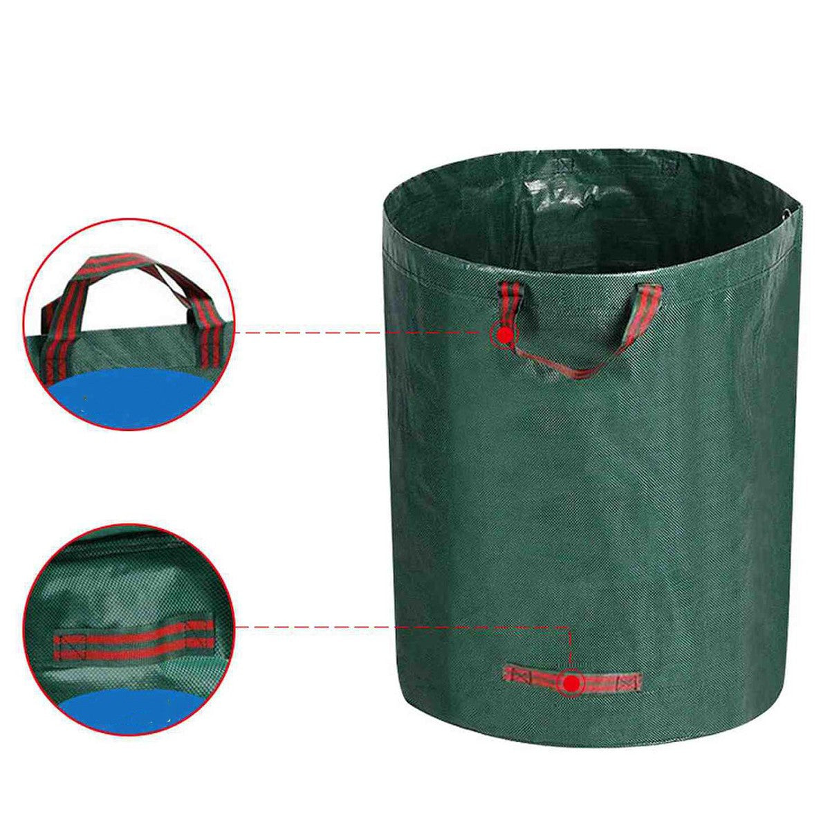Sac de Colectare a Frunzelor, Kadeny, Cos Sac pentru Gradina, Sac de Depozitare a Frunzelor, 45 x 38 cm, 60 l, Verde