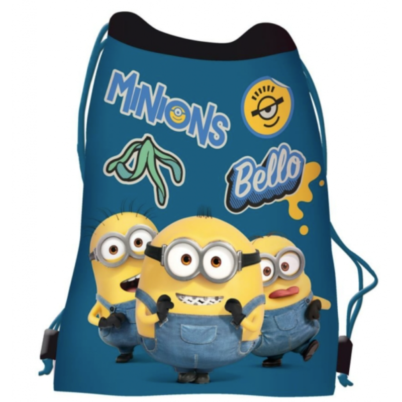 Rucsac cu snur pentru copii St.Majewski Minions 644153, albastru, 32x45cm