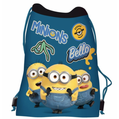 Rucsac cu snur pentru copii St.Majewski Minions 644153, albastru, 32x45cm