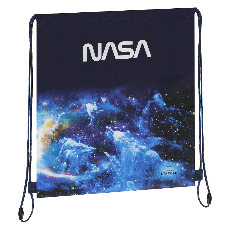 Rucsac cu snur pentru copii Starpak Nasa 506172, bleumarin, 40x34cm
