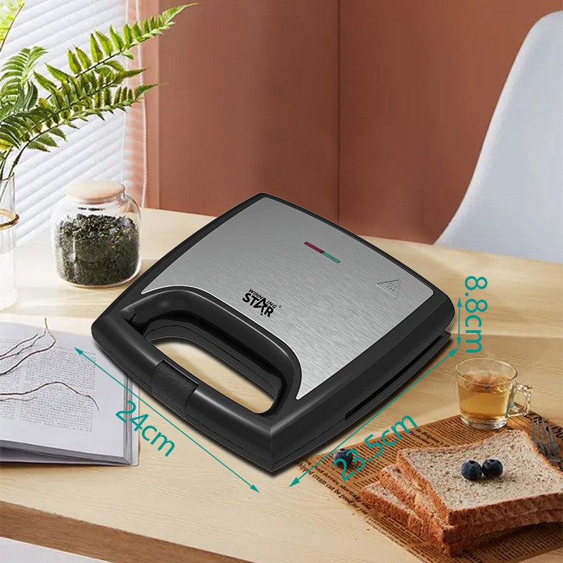 Sandwich Maker Kadeny, 24 x 23.5 cm, cu forme de triunghi si patrat, Cablu 80 cm, Material Interior Antiaderent, Inoxidabil, Maner Izolat Termic, 750W, 220 V, gri