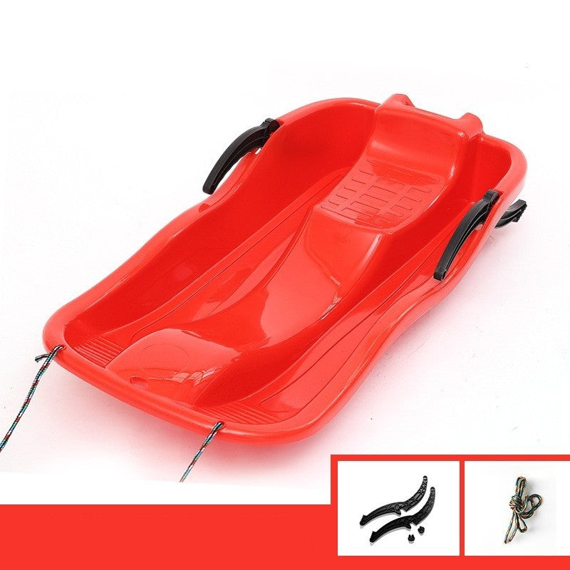 Sanie, Kaveny, din Plastic, +3 Ani, 87 x 40 x 17.5 cm, cu Frana si Franghie, pentru Adulti si Copii, Rosu