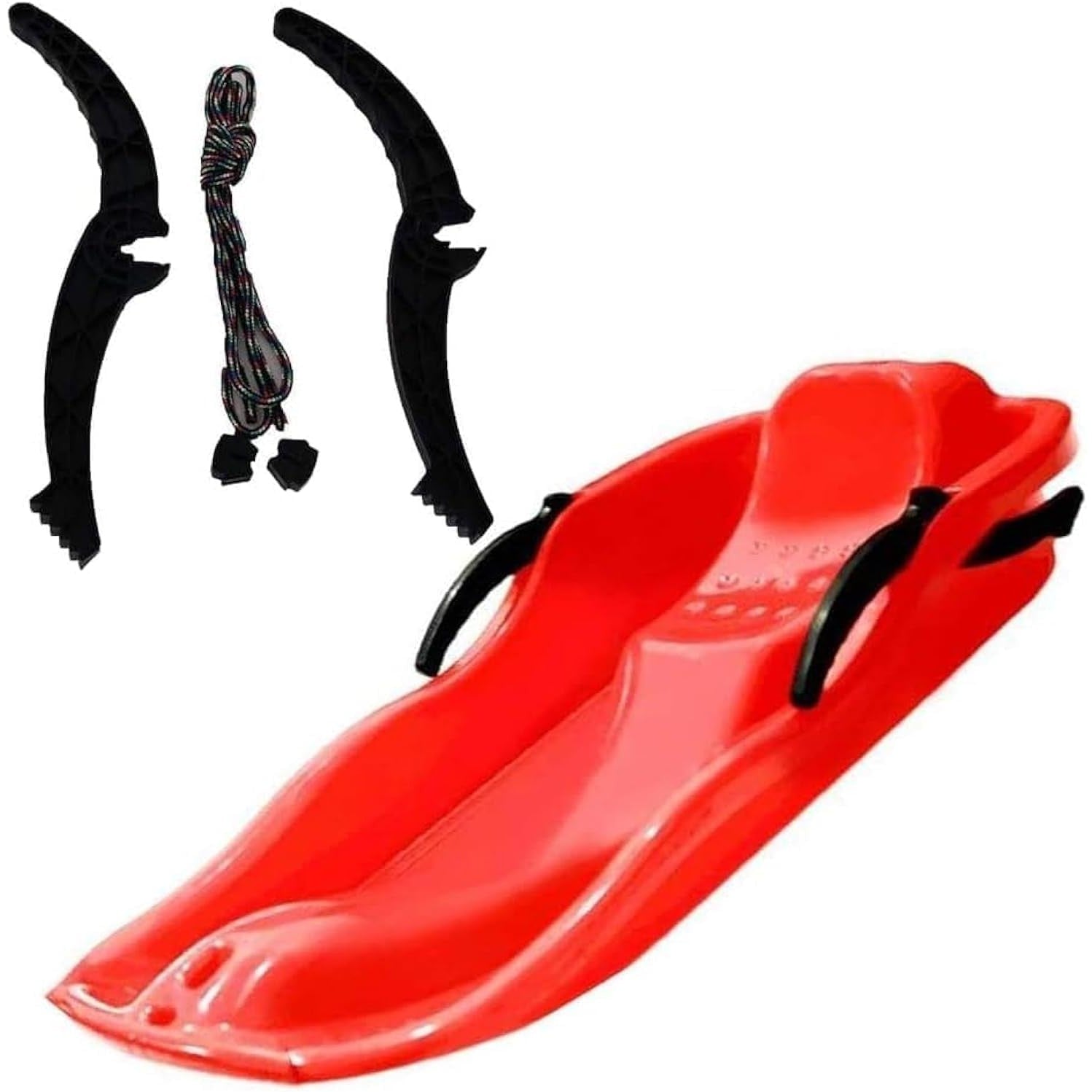 Sanie, Kaveny, din Plastic, +3 Ani, 87 x 40 x 17.5 cm, cu Frana si Franghie, pentru Adulti si Copii, Rosu