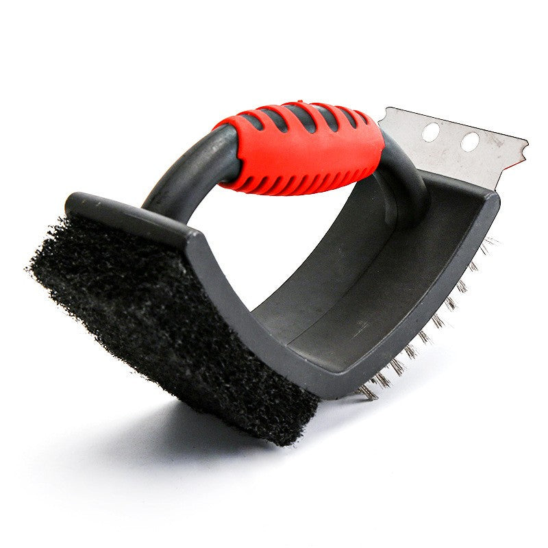 Sarma pentru Gratar, Kadeny, 3 in 1, cu Racleta si Burete, Sarna din Otel Inoxidabil, 16 x 7 x 11 cm