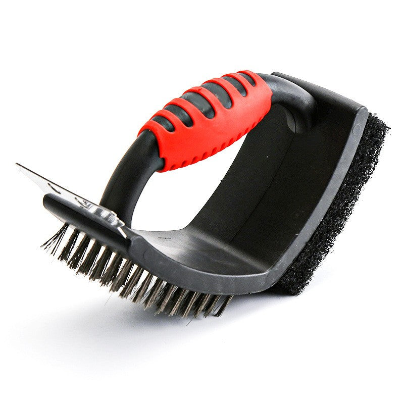 Sarma pentru Gratar, Kadeny, 3 in 1, cu Racleta si Burete, Sarna din Otel Inoxidabil, 16 x 7 x 11 cm