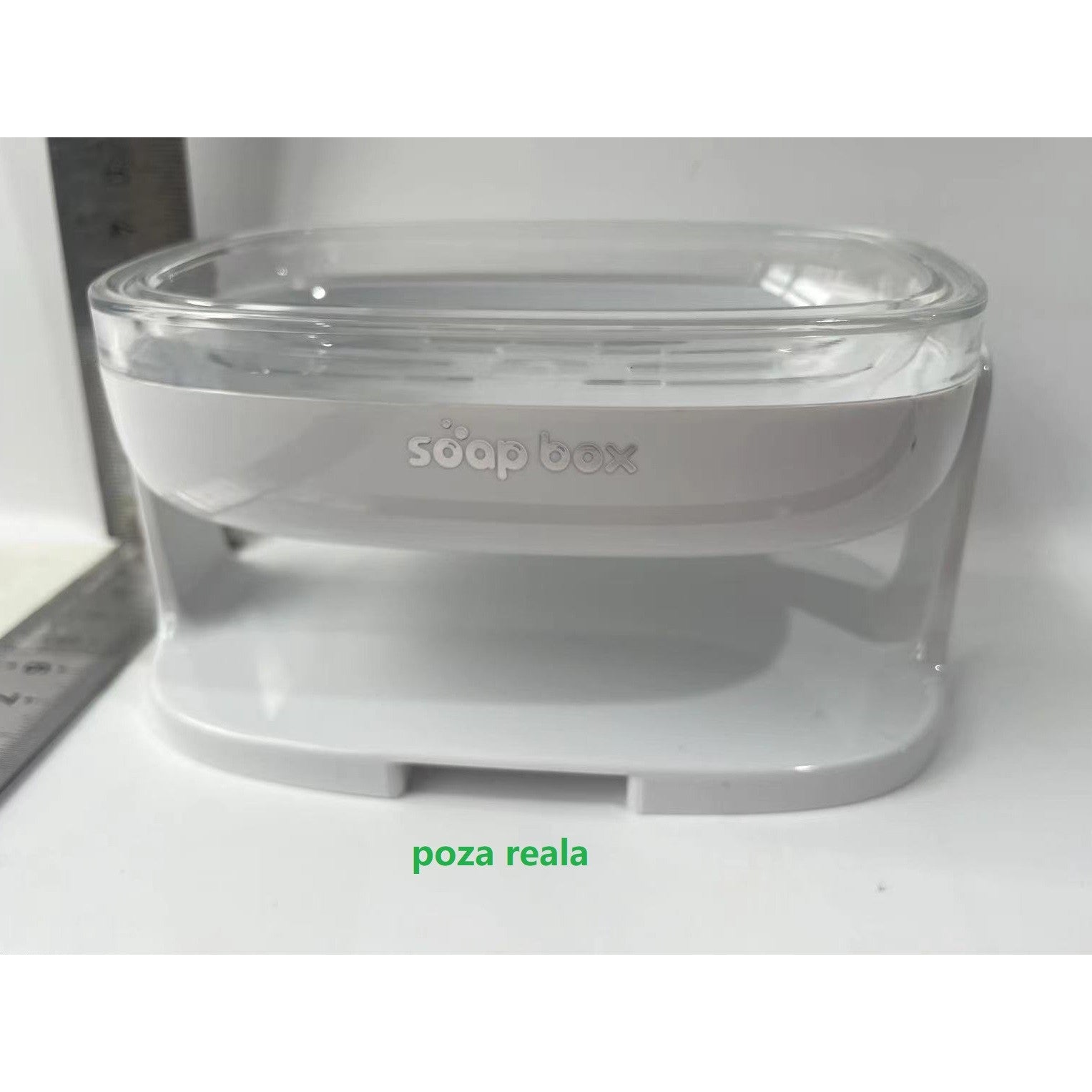 Savoniera cu Suport 2 in 1, Kadeny, Pentru Perete sau Blat, PET, Scurgere Optima, Alb