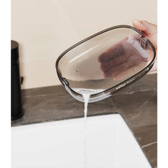 Savoniera cu Suport 2 in 1, Kadeny, Pentru Perete sau Blat, PET, Scurgere Optima, GriTransparent