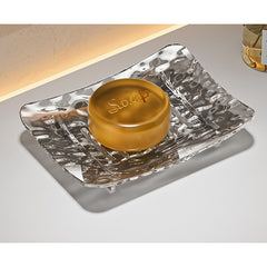 Savoniera din Plastic Kadeny, 11 x 8 cm, cu Scurgere Apa, Design Modern, Gri