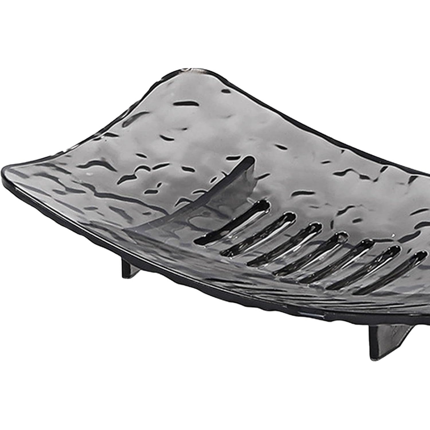 Savoniera din Plastic Kadeny, 11 x 8 cm, cu Scurgere Apa, Design Modern, Gri