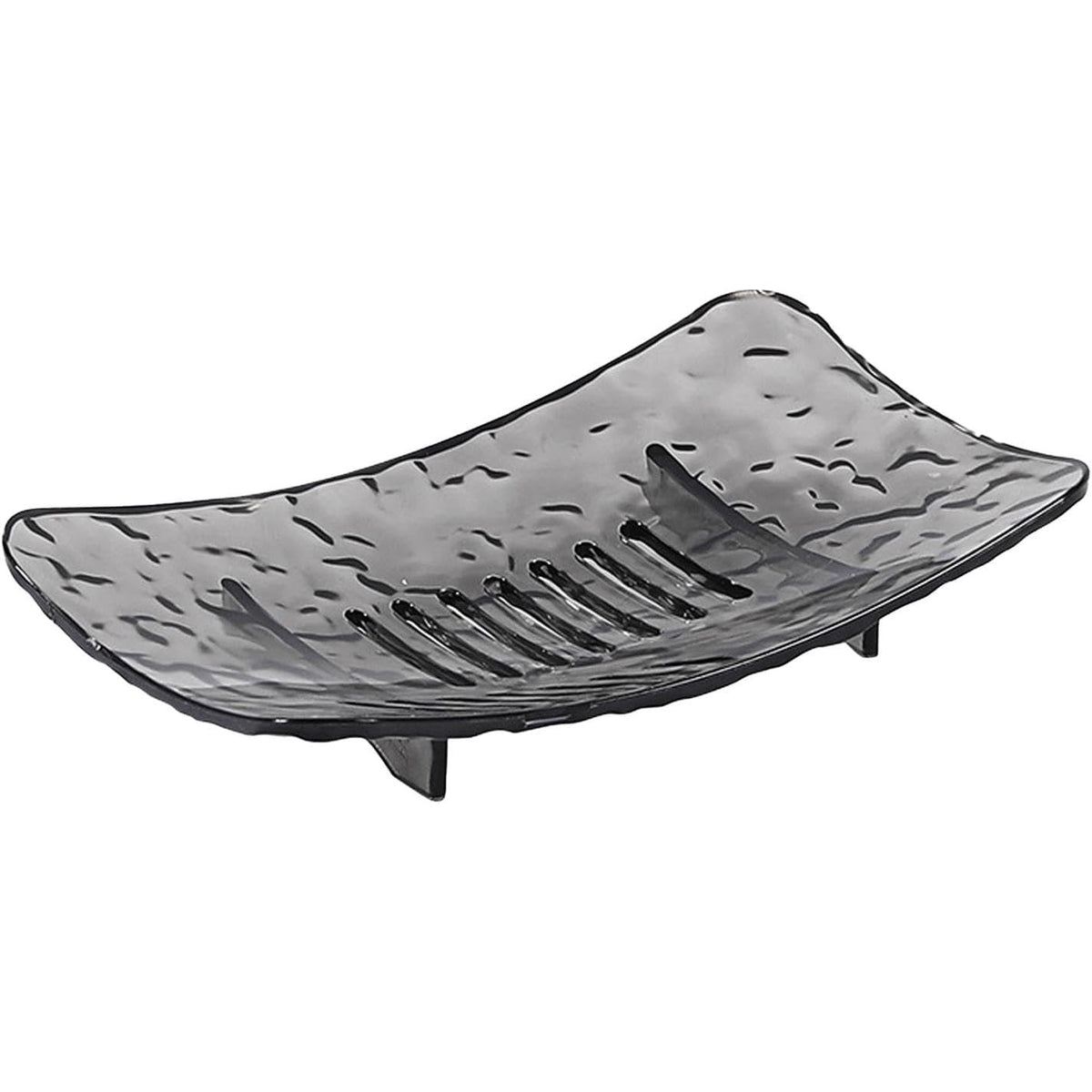 Savoniera din Plastic Kadeny, 11 x 8 cm, cu Scurgere Apa, Design Modern, Gri