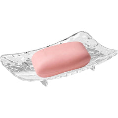 Savoniera din Plastic Kadeny, 11 x 8 cm, cu Scurgere Apa, Design Modern, Transparent