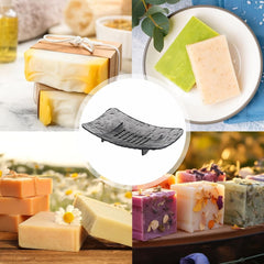 Savoniera din Plastic Kadeny, 15 x 9 cm, cu Scurgere Apa, Design Modern, Gri