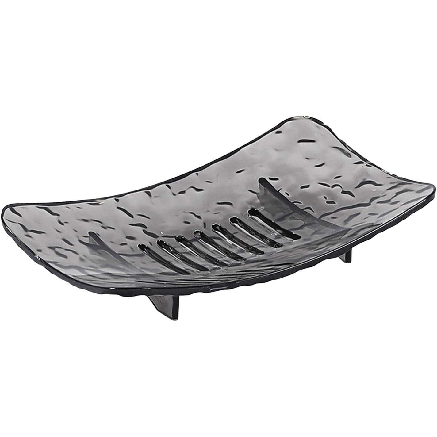 Savoniera din Plastic Kadeny, 15 x 9 cm, cu Scurgere Apa, Design Modern, Gri