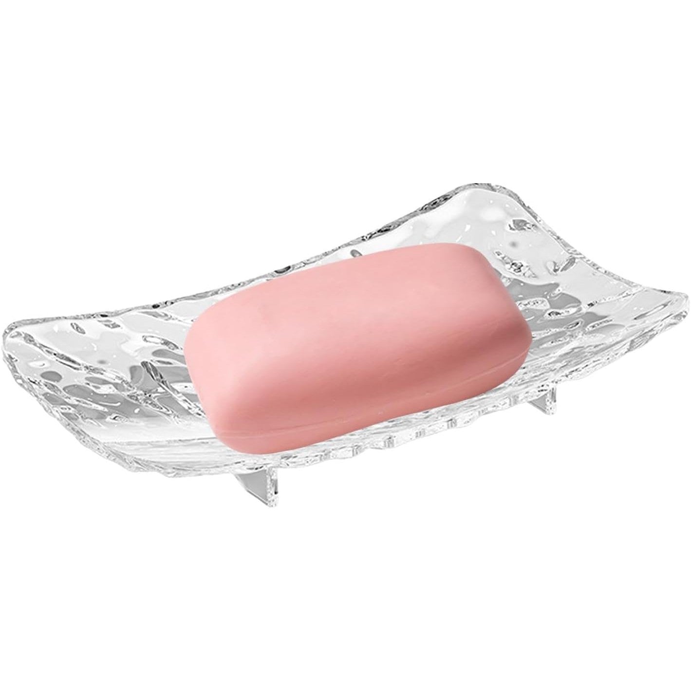 Savoniera din Plastic Kadeny, 15 x 9 cm, cu Scurgere Apa, Design Modern, Transparent