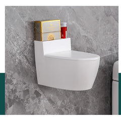 Scrumiera creativa Kadeny, Forma de Toaleta, Capac Alb , Material ABS si Otel Inoxidabil, 12.5 x 9.8 x 8.4 cm, Fixare prin Lipire sau De Sine Statator, pentru Baie, Camera, Bucatarie, Balcon, Alb