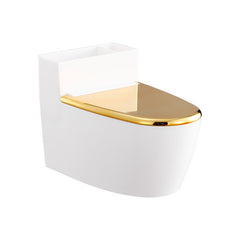 Scrumiera creativa Kadeny, Forma de Toaleta, Capac Auriu, Material ABS si Otel Inoxidabil, 12.5 x 9.8 x 8.4 cm, Fixare prin Lipire sau De Sine Statator, pentru Baie, Camera, Bucatarie, Balcon, Auriu