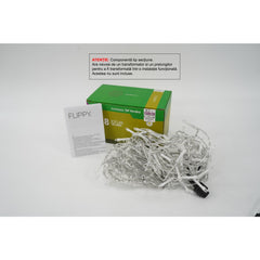 Sectiune Instalatie de Craciun Kaveny Tip Perdea, 8 jocuri de lumini, 2m x1 m, 120 LED-uri, Interconectabila, Fir Transparent, Alb Cald