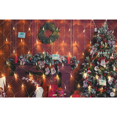 Sectiune Instalatie de Craciun Kaveny, Tip Plasa, 160 LED-uri, 3 m x 1 m, 8 jocuri de lumini, Interconectabila, Fir transparent, Alb cald