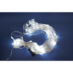 Sectiune Instalatie de Craciun Kaveny, Tip Plasa, 160 LED-uri, 3 m x 1 m, 8 jocuri de lumini, Interconectabila, Fir transparent, Alb rece