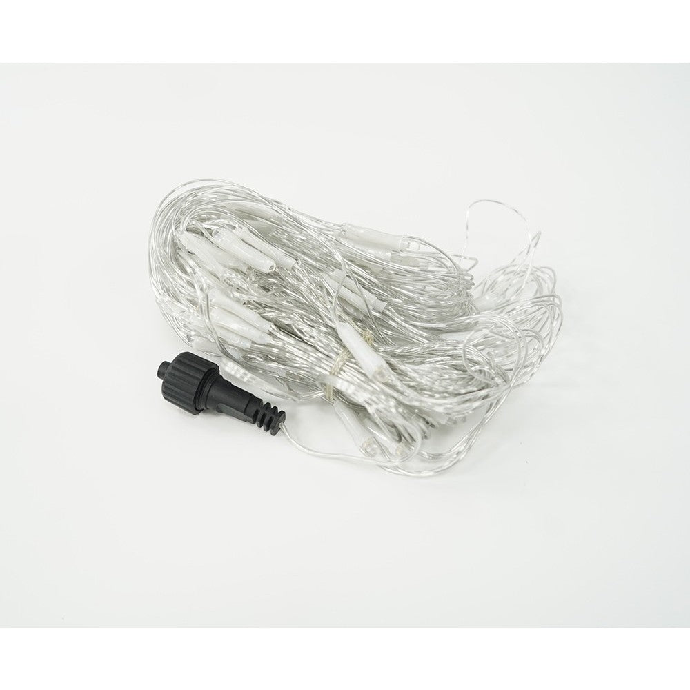 Sectiune Instalatie de Craciun Kaveny, Tip Plasa, 80 LED-uri, 2 m x 1 m, 8 jocuri de lumini, Interconectabila, Fir transparent, Alb cald