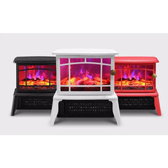 Semineu electric Kaveny, 1500W, cu efect de flacara, 25 x 16 x 25 cm, Alb