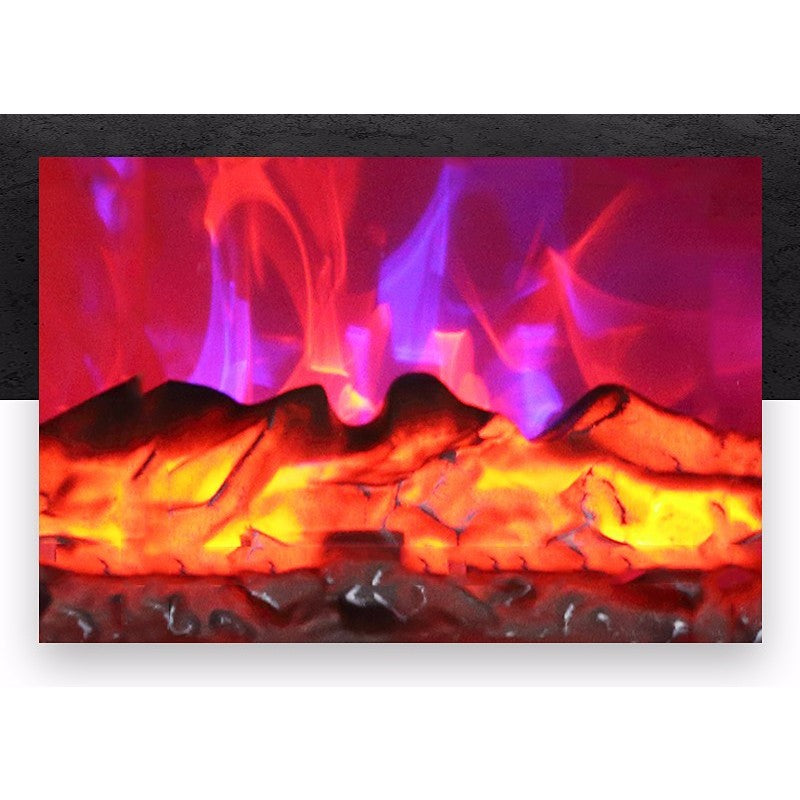 Semineu electric Kaveny, 1500W, cu efect de flacara, 25 x 16 x 25 cm, Rosu