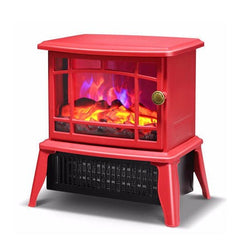 Semineu electric Kaveny, 1500W, cu efect de flacara, 25 x 16 x 25 cm, Rosu