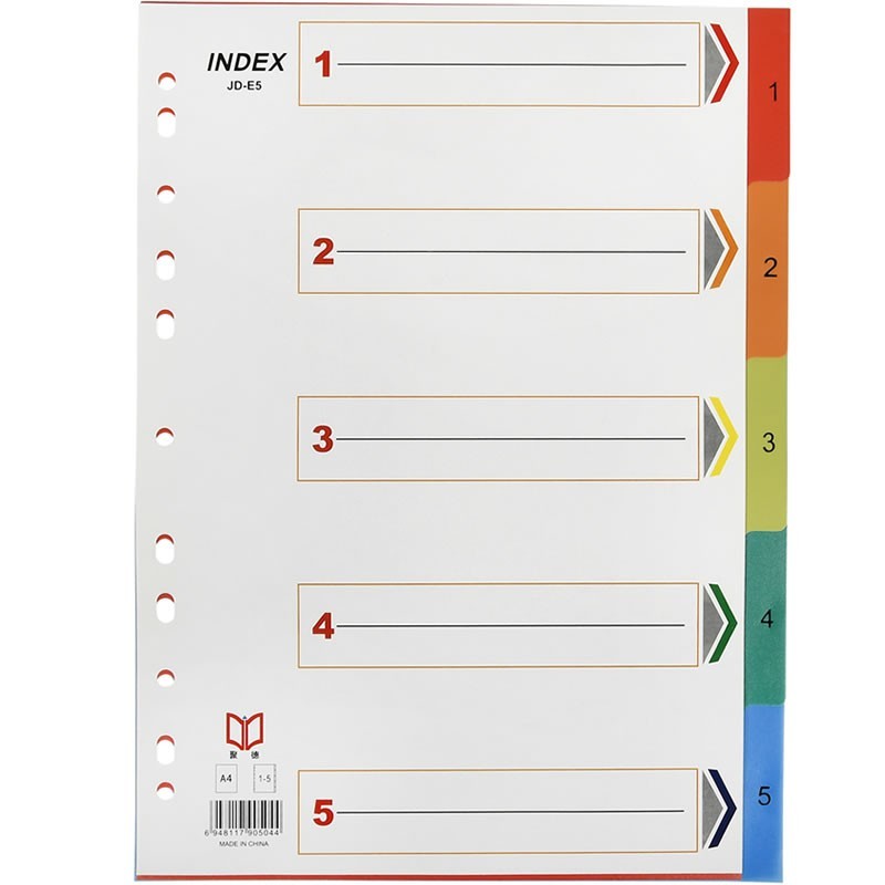 Separator plastic CNX, A4, set 5 culori