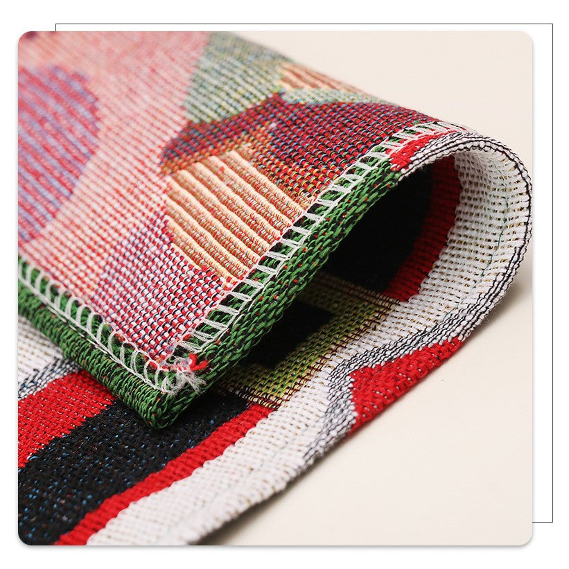 Servet de Masa, Kadeny, Model Brazi de Craciun, Tematica Craciun, Prosop pentru Masa, 47x33 cm, Bumbac si Fibre Sintetice, Rosu