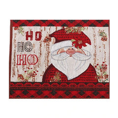 Servet de Masa, Kadeny, Model Mos Craciun, Scris HoHoHo, Tematica Craciun, Prosop pentru Masa, Bumbac si Fibre Sintetice, 43x33 cm, Rosu