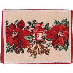 Servet pentru Masa, Kadeny, Model Craciunite, Tematica Craciun, 43 x 34 cm, Rosu