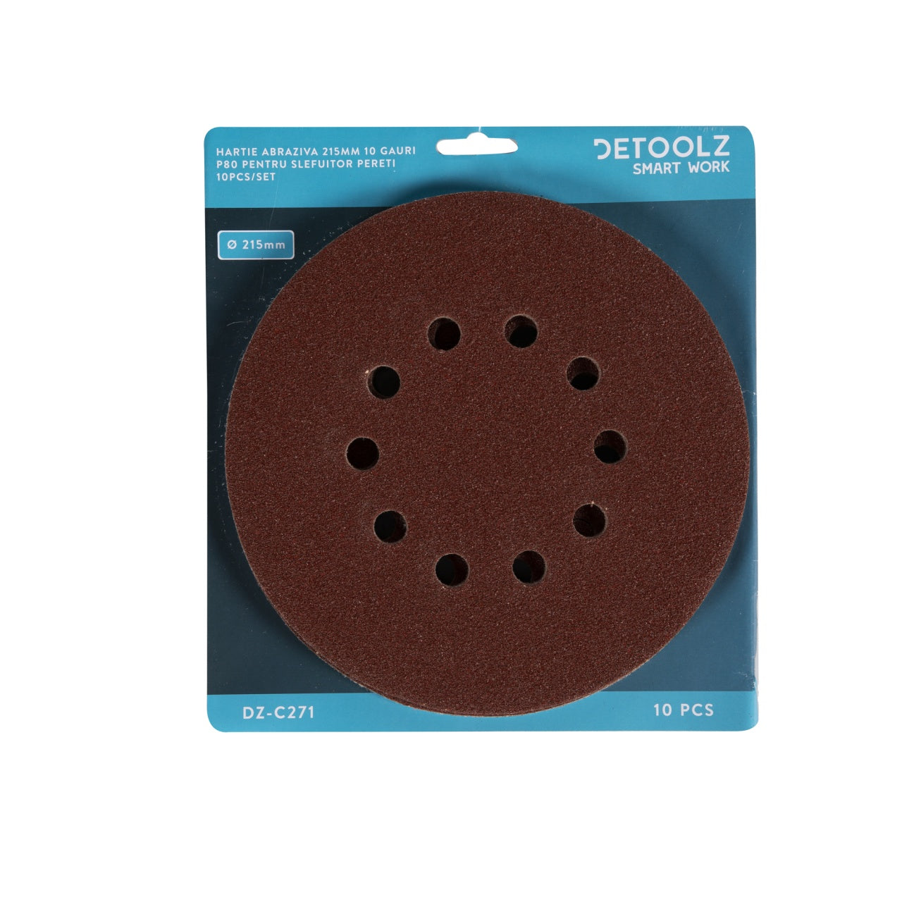 Set 10 hartie abraziva P80 10gauri 215mm