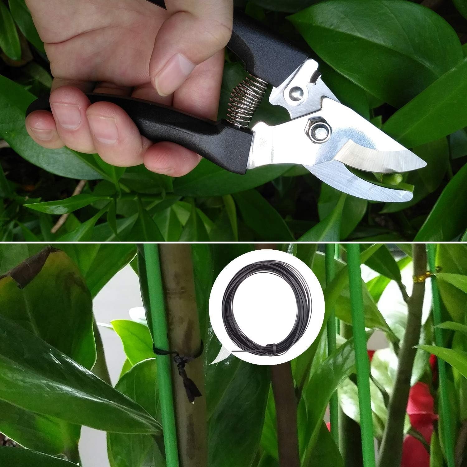 Set 10 Unelte de Gradina, Kadeny, pentru Plantare Prelucrare Sol si Ingrijire Plante, Manere Negre, Material PVC si Otel Inoxidabil, Cutie Inclusa, 37x28x7 cm, Negru