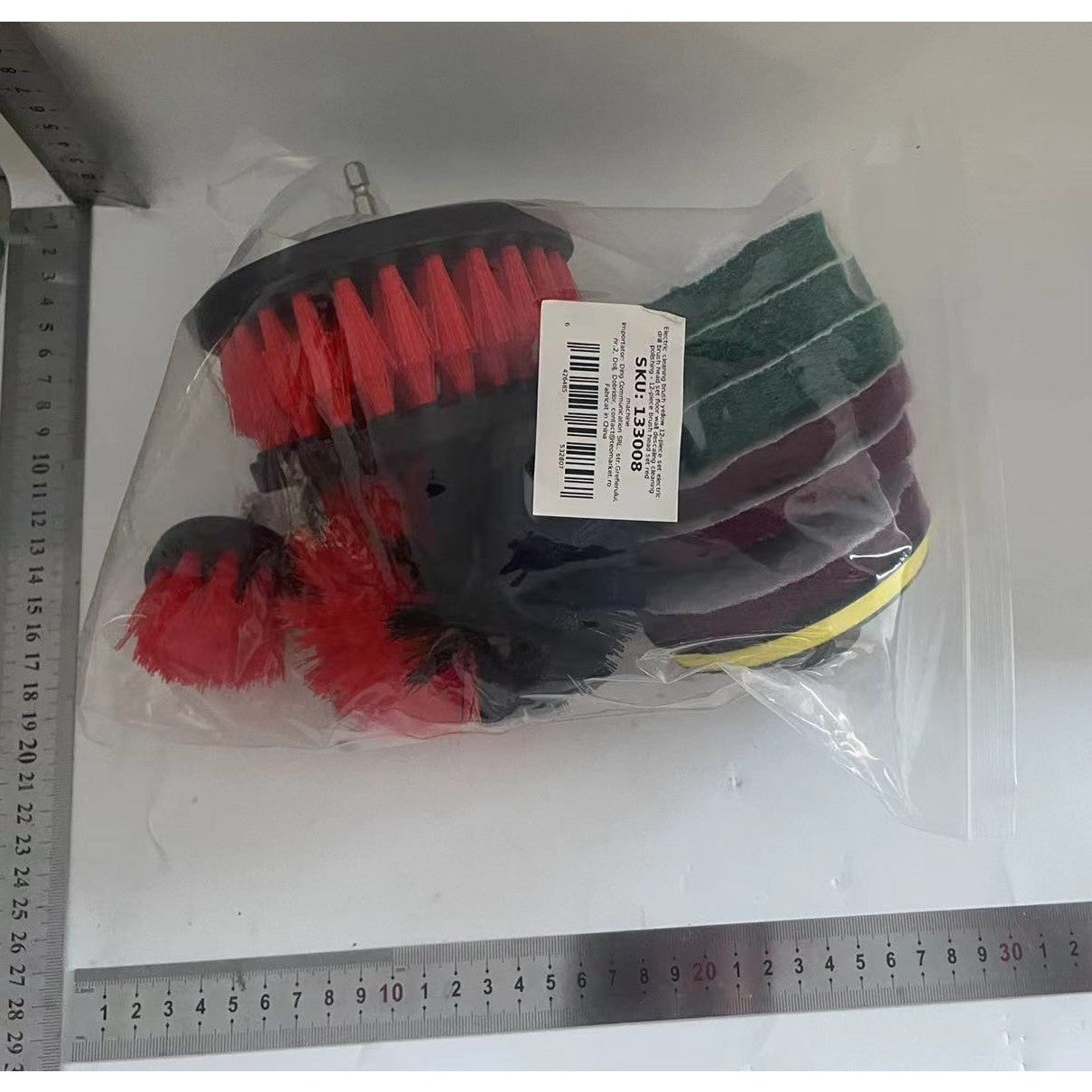 Set 12 Accesorii pentru Curatare Auto, Kadeny, Interior si Exterior, Rosu