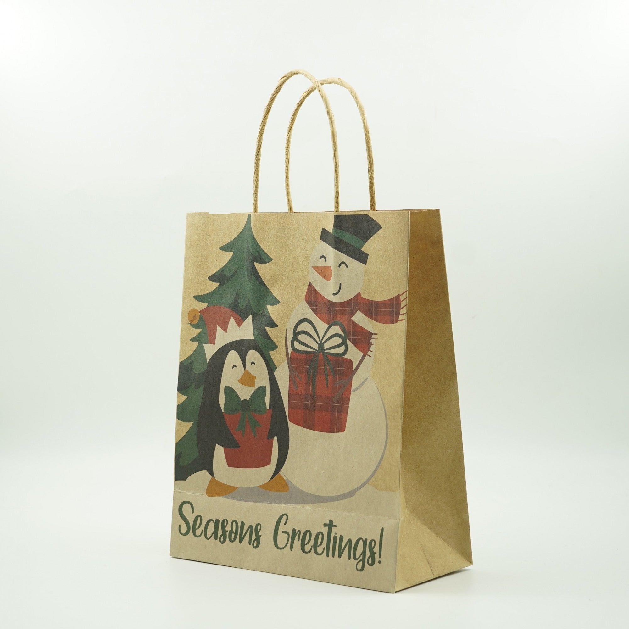 Set 12 Pungi Cadou, Kadeny, Imprimeu Tematica Craciun, Model Random, din Hartie, Impachetare Usoara a Cadourilor, 18.5x22.5x8.5 cm, Multicolor