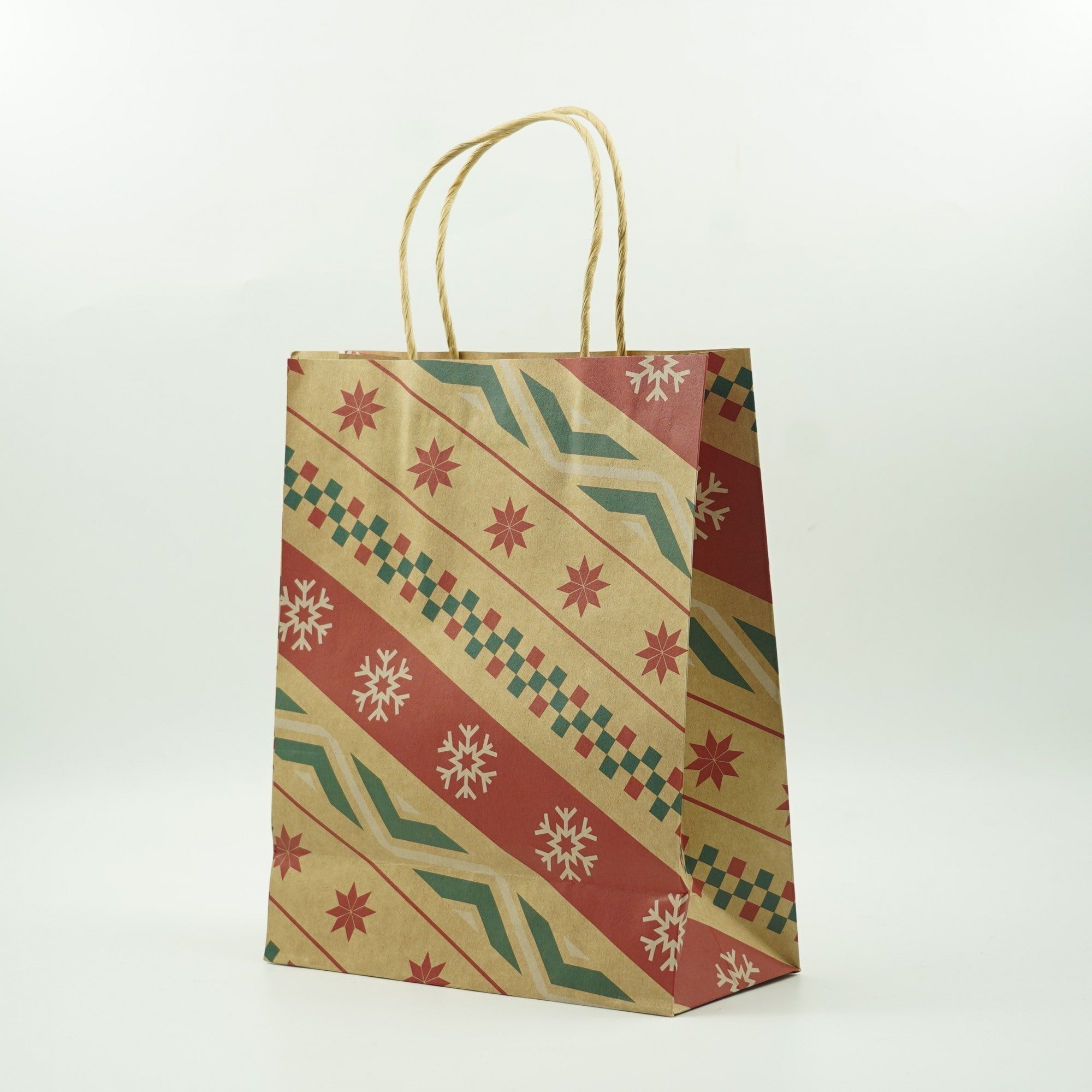 Set 12 Pungi Cadou, Kadeny, Imprimeu Tematica Craciun, Model Random, din Hartie, Impachetare Usoara a Cadourilor, 18.5x22.5x8.5 cm, Multicolor