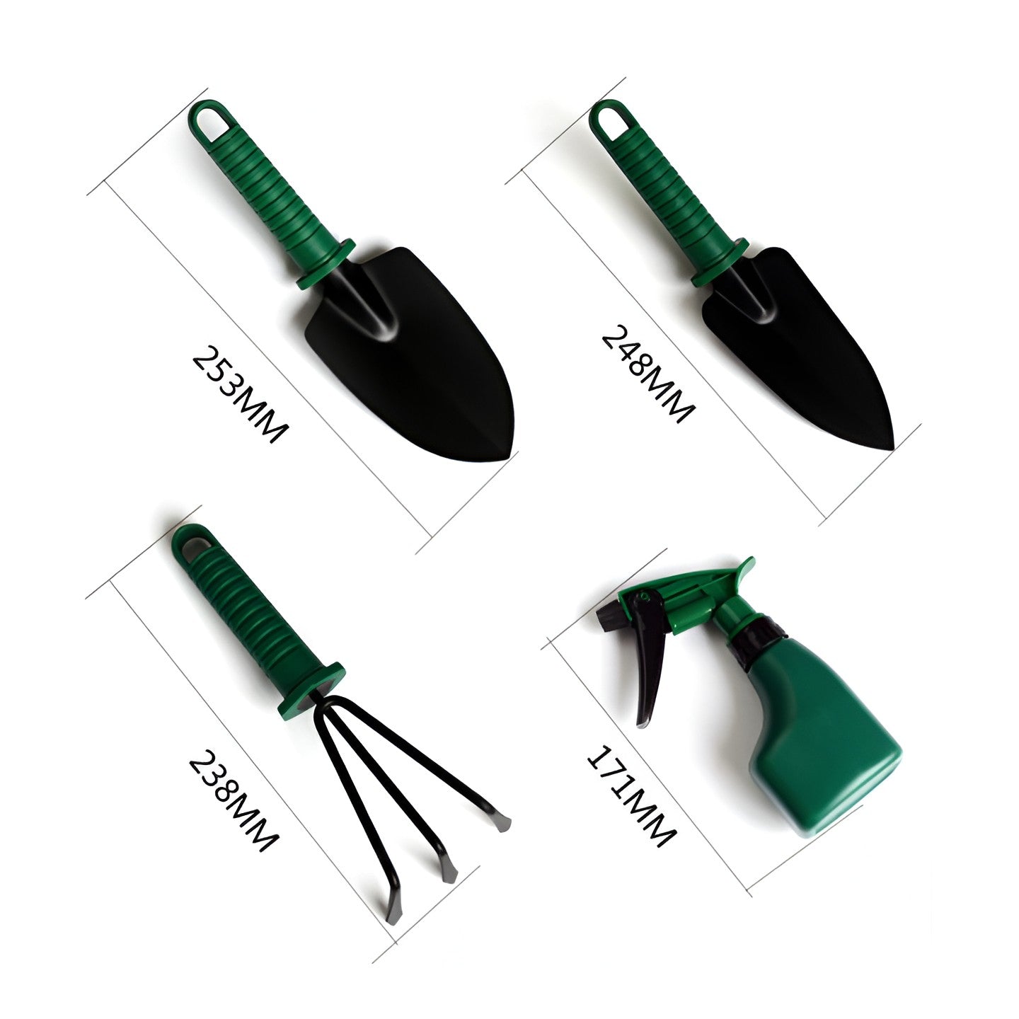 Set 12 Unelte de Gradina, Kadeny, pentru Plantare Prelucrare Sol si Ingrijire Plante, Material PVC si Otel, Cutie Inclusa, 38 x 29 cm, Verde Deschis