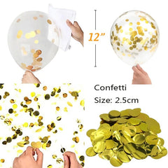 Set 15 baloane pentru petrecere, Kaveny, alb/auriu, 30 cm