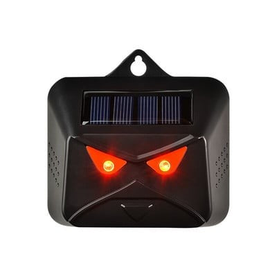 Set 2 Aparate Solare LED cu Ultrasunete, Kadeny, Repelent pentru Animale Mari si Mici, Lumina Rosie si Alba, Anti Rozatoare, Anti Insecte, Frecventa 9-36KHZ, 10.2 x 10.6 x 2.8 cm, Negru