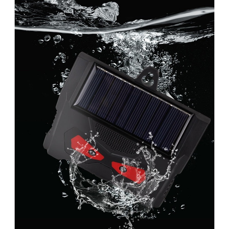 Set 2 Aparate Solare LED cu Ultrasunete, Kadeny, Repelent pentru Animale Mari si Mici, Lumina Rosie si Alba, Anti Rozatoare, Anti Insecte, Frecventa 9-36KHZ, 10.2 x 10.6 x 2.8 cm, Negru