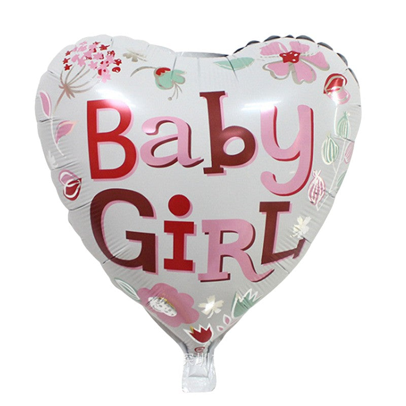 Set 2 Baloane din Folie Metalizata, Kaveny, Figurine Inima si Cerc, Tema Botez Fetita, 45 cm, Ambalaj Individual, Pai Inclus, Umflare cu Aer sau Heliu, Roz