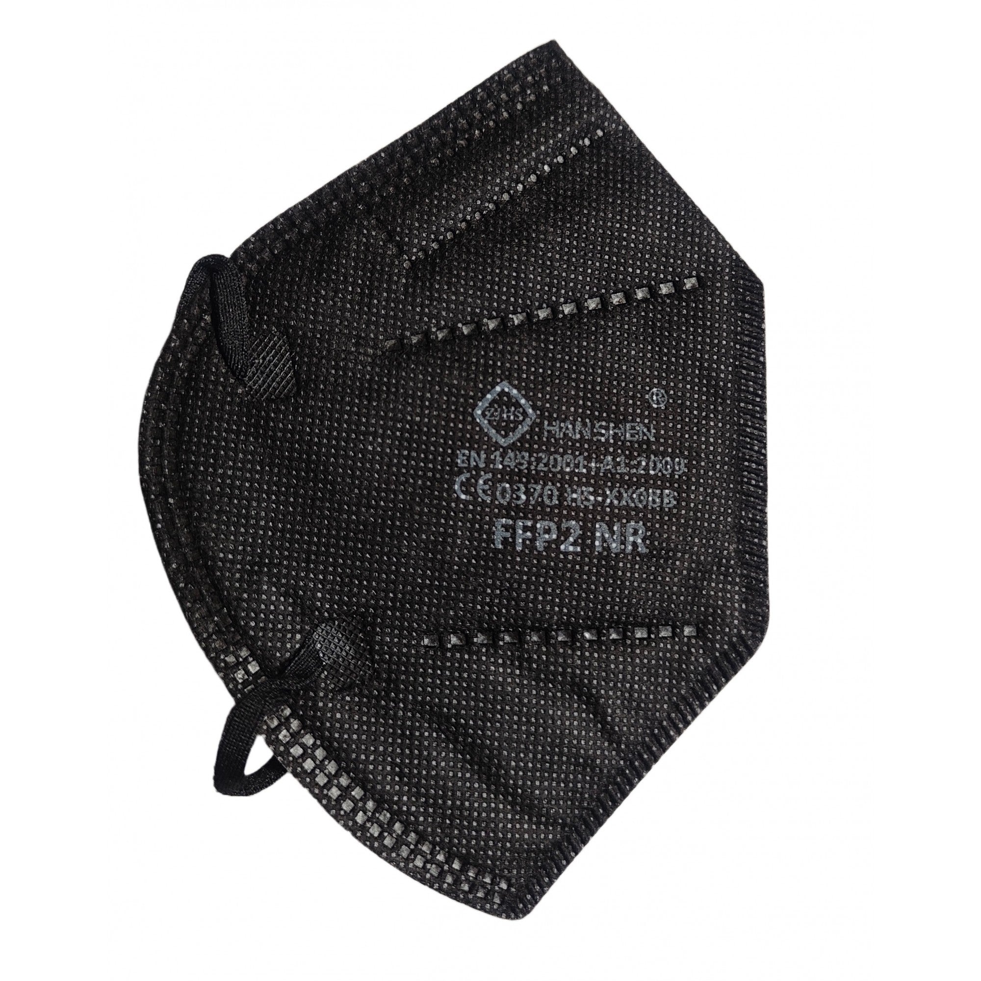 Set 2 bucati Masca de protectie faciala, Kaveny, de unica folosinta pentru adulti, FFP2, KN95 CE 0370, 5 straturi, nesterila, ambalaj individual, Negru