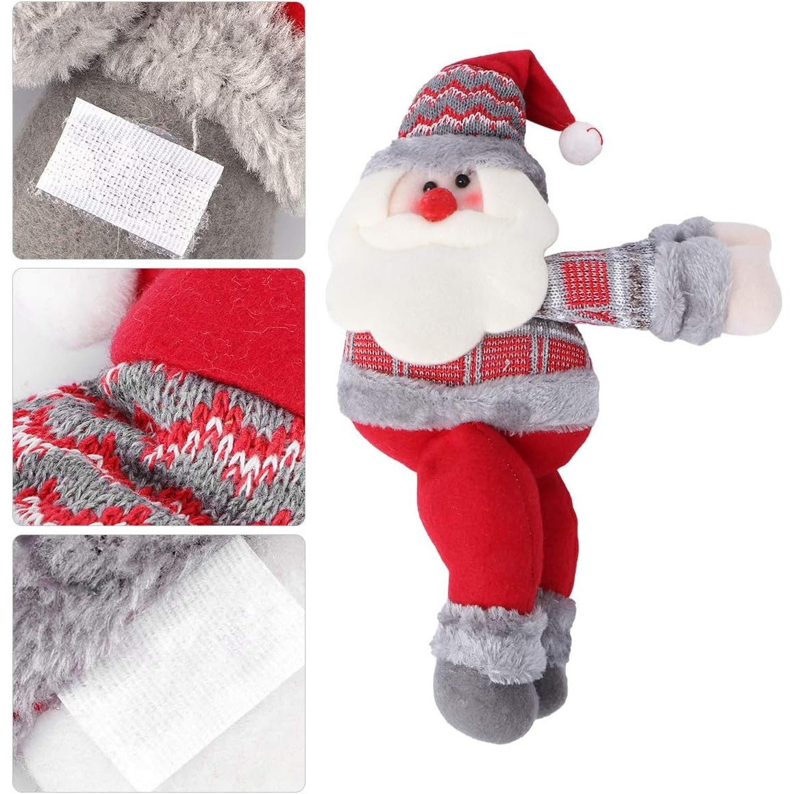 Clema pentru perdea, Kadeny, prindere cu arici, model Mos Craciun pe partea stanga, material textil/poliester, 53 x 23 cm, Multicolor