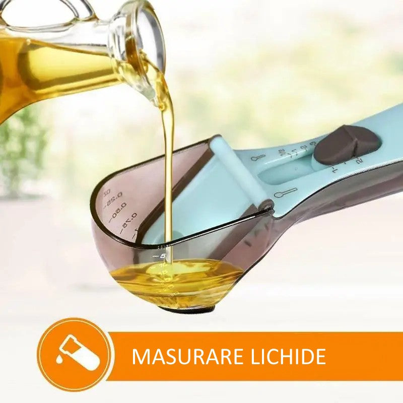 Set 2 Cupe Gradate pentru Bucatarie, Kadeny, Cupe de Masurat Reglabile, Ergonomic, Confortabil, pentru Lichide si Solide, Volum ajustabil 5-30ml, 30-130ml, Culoare Albastru