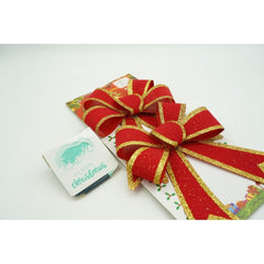 Set 2 fundite pentru brad, Rosii, cu margini aurii, 13 x 18 cm, PVC, Kadeny